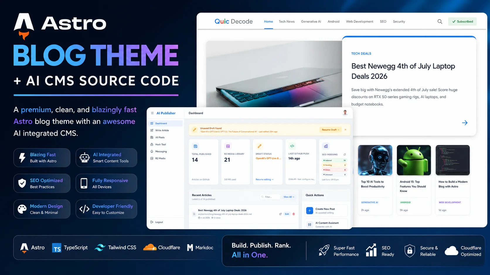 Premium Astro Blog Theme - Preview
